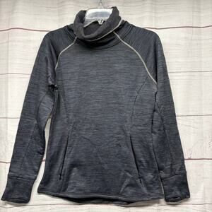 Spyder Active Women's Cowl Neck Pullover Grey Space Dye Thumbholes Size M